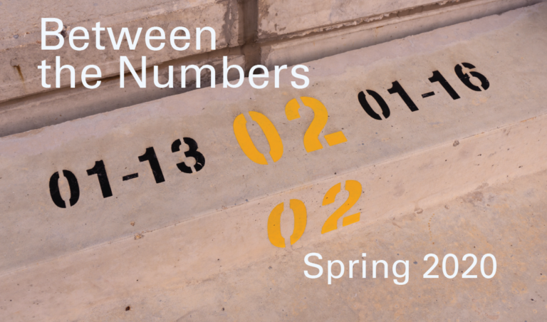Spring 2020 BTN Header with numbers stenciled on concrete