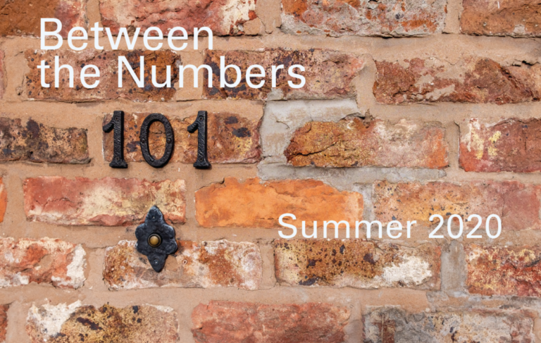Between the Number Summer 2020 Banner with a brick wall background with 101 house numbers on it