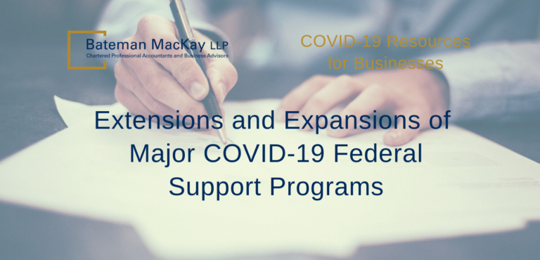 Extensions and expansions of major covid-19 federal support program banner