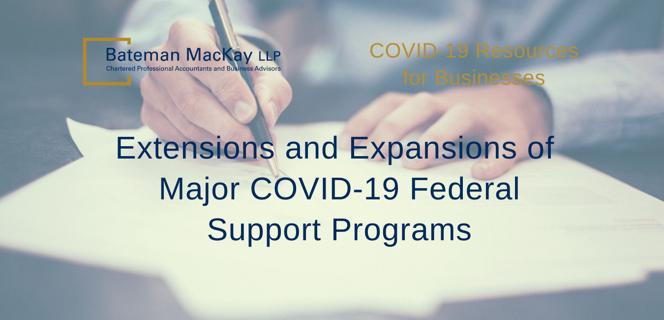 Extensions and expansions of major covid-19 federal support program banner