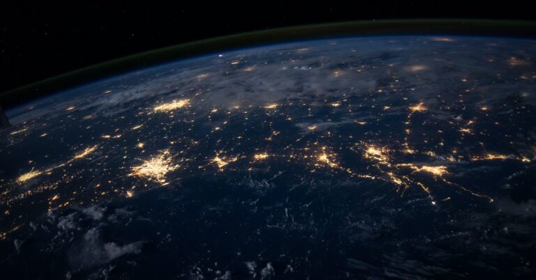 The globe at night from space