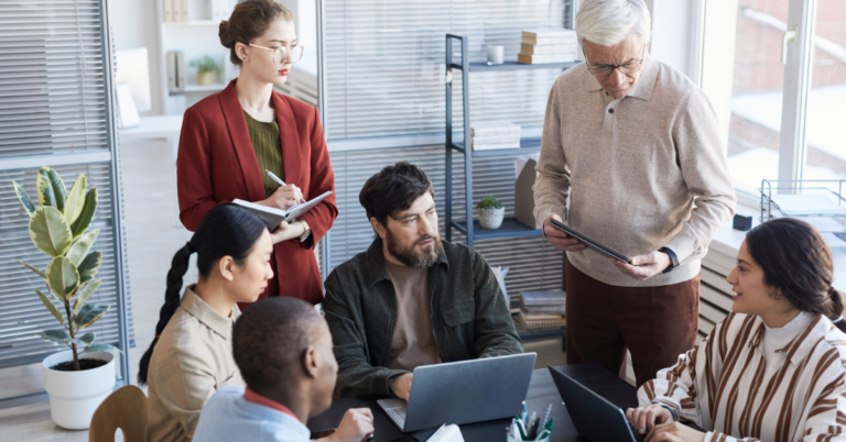 Several people in a meeting