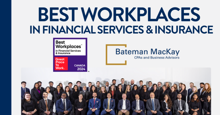 Best Workplaces in Financial Services announcement photo with a group of professionally dressed people and logos