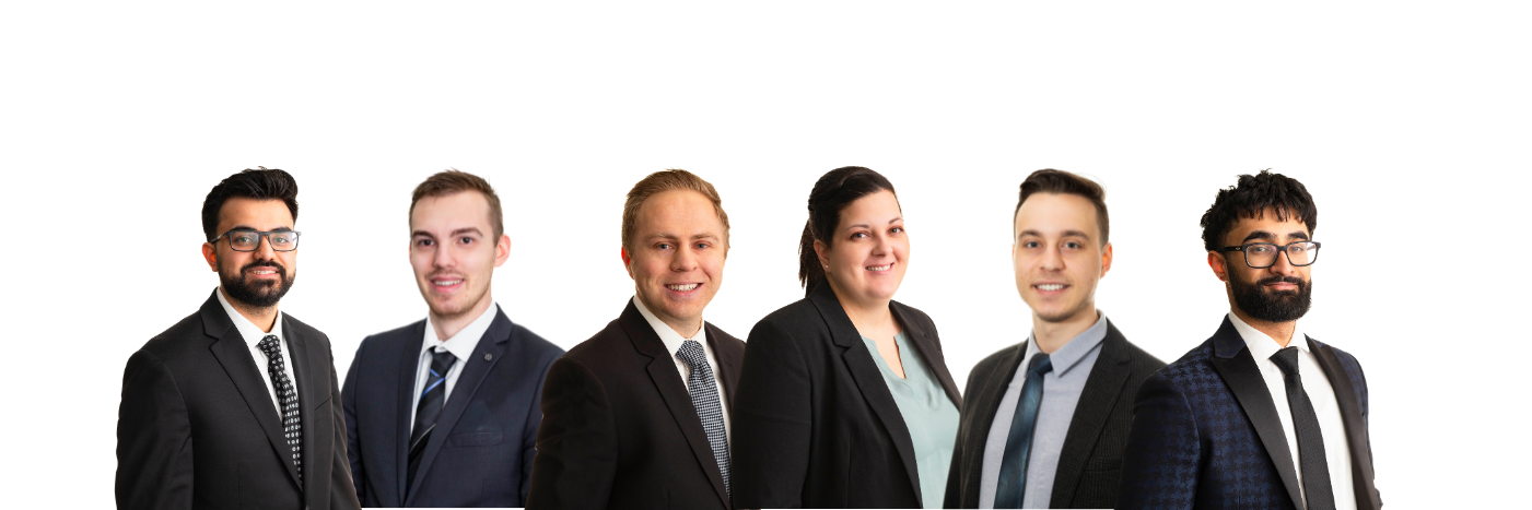 The assurance team. A row of professionally dressed accountants